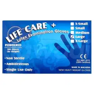 LifeCare Latex Disposable Powdered Examination Gloves - 02