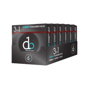 DO Black 3-in-1 Condoms for Intense Pleasure – 18 Piece Box