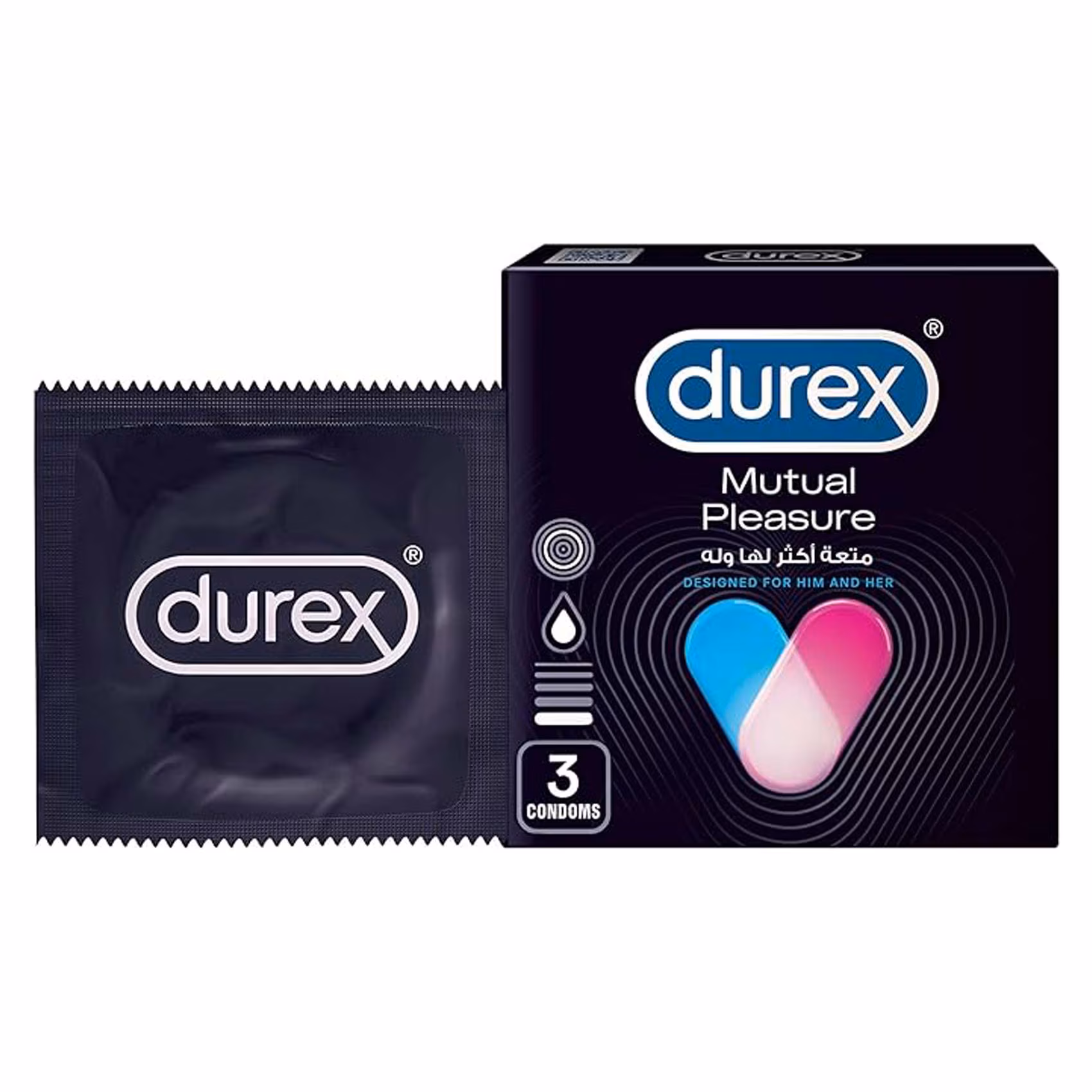 Durex Mutual Pleasure Condoms – 3 Piece Pack – 2 Durex Mutual Pleasure Condoms - 3 Piece Pack